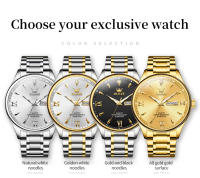 Reloj De Hombre Clásico OLEVS 9806 Escala Romana Con Fecha Y Día De La Semana Acero Inoxidable Resistente Al Agua Para Negocios - details 13
