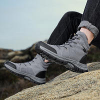 Botas De Invierno Para Hombre Con Piel Fuerte Antideslizante Impermeable Altura Del Tacón Medio Cordones Material De Suela De Goma - details 15