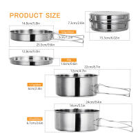 Juego De Cocina Para Camping Y Senderismo En Acero Inoxidable Resistente Al Agua Plegable Con Soporte Para Fogata Ideal Para Picnics - details 10