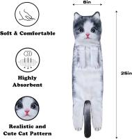 Divertidos Gatos Toalla de Mano-Decoración Gato Toalla Colgantes para Baño Trapos de Cocina-Animal Absorbente suave Toallas-regalos Graciosos Para Originales Mujer Amantes de Los Gatos-Pies Cortos - details 5