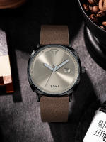 Reloj De Pulsera TOMI Para Hombres Minimalista Y De Moda Deportiva Con Calendario Y Material De Cuero Casual De Cuarzo - details 11