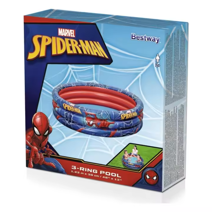 Piscina Hinchable - Piscina Infantil - Spiderman - A partir de 2 años - Piscina de 3 Anillos - 122x30 cm | XHC BRICO - 1
