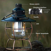 Linterna Portátil LED Recargable 4000mAh Impermeable Retro Para Camping Viajes Pesca Luz De Tentativa Equipamiento Exterior - details 3