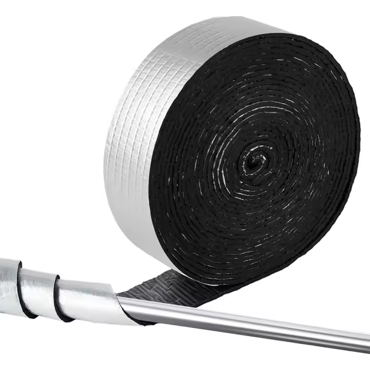 Cinta De Aislamiento Para Tubos 32.8Ft Aluminio Negro Impermeable Protección Contra Fuego Para Instalaciones Externas De Plomería - 1