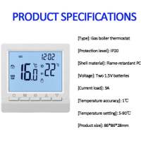 Caldera de gas inteligente: Termostato programable con retroiluminación Blanca, apto para calderas cableadas - details 0