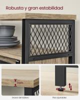 Armario de cocina, elegancia rústica para tus festines, diseño en madera marrón con puertas de correderas y paneles de malla, versátil y funcional, ¡descubre la calidez en cada rincón! - details 36