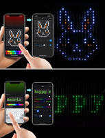 Luces De Cinta Inteligentes 2.4MX2.4M Con Sincronización De Música DIY Text Graffiti Decoración De Iluminación Para Halloween Y Navidad - details 9