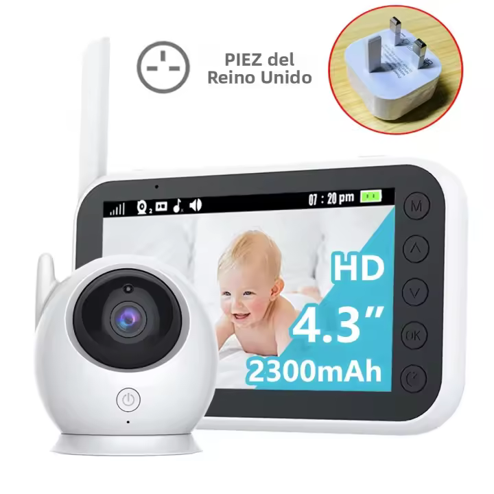 Monitor De Bebé De 4.3 Pulgadas Con Batería De 2000mAh Vida Video Cámara Inalámbrica Y Audio Intercomunicador Visión Nocturna Automática Para Niños Cuidador - 1