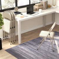 HOMCOM Juego de 4 Sillas Plegables Acolchadas con Respaldo y Estructura de Acero, para Salón, Comedor, Cocina, 45x46x78 cm, Beige - details 3