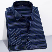 Camisa De Algodón Para Hombre Con Mangas Largas Y Rayas Estilo Casual Y Negocios En Rojo Gris Azul Naranja Tallas S a 9XL - details 15