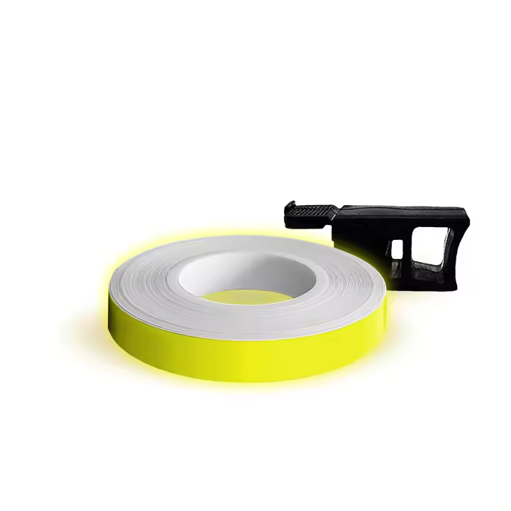 Rayas de Rueda para moto Amarilla Fluo de 7 mm x 6 Mt con aplicador - 1