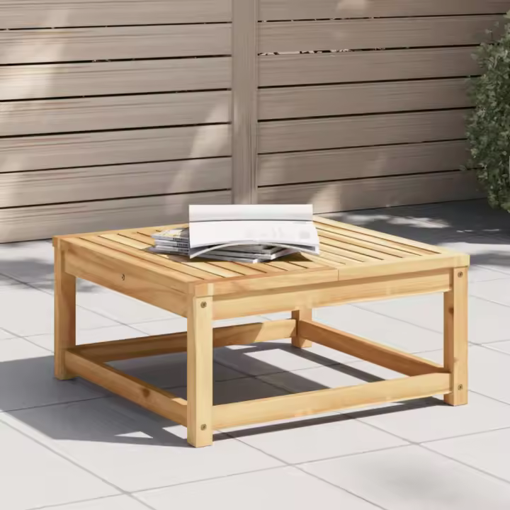 Mesa de jardín madera maciza de acacia 63x63x30 cm - 1