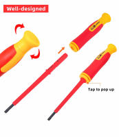 Juego De Destornilladores Multifuncional Aislado 10 En 1 De Alta Dureza Para Electricistas Con Mango Y Imán Forma Cruzada Hexagonal - details 16