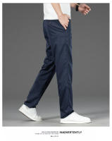 Pantalones Casuales De Verano Para Hombre Estilo Coreano Color Sólido Elásticos Y Cómodos Pantalones Negocios Rectos Y Sueltos Talla Media Cierre De Cremallera - details 12