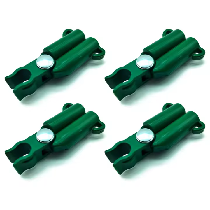 Tradineur - Pack de 12 Conectores para tutores de 8 mm - Fabricados en plástico - Accesorio para tutores de jardín - Color Verde (3 Pack de 4 Unidades) - 1