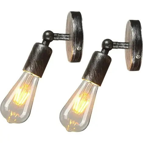 Juego de 2 apliques Industriales Metálicos, Retro Edison E27, iluminación Vintage para diversos Espacios. - 1