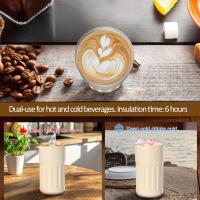 Taza de café con pantalla digital, termos, 410 ml, acero inoxidable 316, taza de viaje aislada, a prueba de fugas, taza de viaje con tapa para café, color Café - details 2