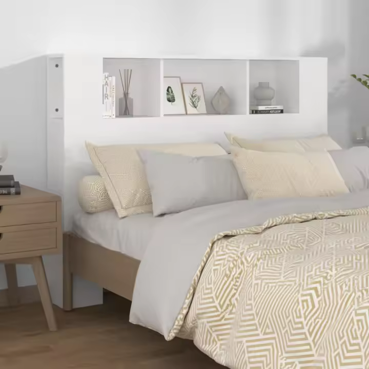 Cabecero con compartimientos Blancos 140x18,5x104,5 cm - 1