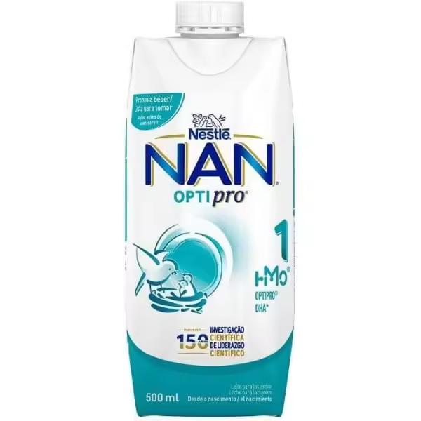 Leche de Fórmula para bebé Nestlé NAN Optipro 1 leche en brick 500 ml - 1