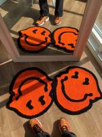 Alfombra Suave De Acrílico Tejida a Mano Diseño Sonriente Torcido Decoración Para Habitación Y Baño Alfombra Fluffy Independiente - details 11
