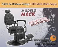Sillón Clásico de Barbero hidráulico estilo Vintage con reposapies integrado Modelo LBH Mack Black Negro 2025 - details 0