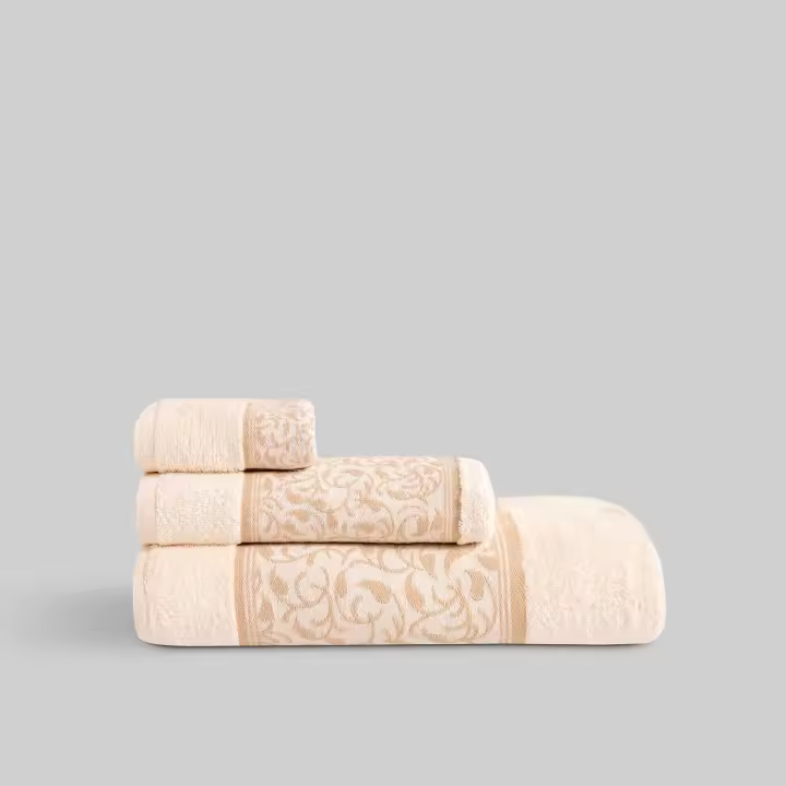 Juego Toalla Jacquard Darc Beige - 1