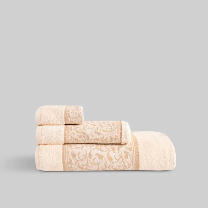 Juego Toalla Jacquard Darc Beige - 1