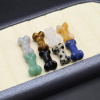 Statua De Piedra Natural En Forma De Hueso De Perro Cristal Carving Adorno Para Joyería DIY Decoración De Hogar Piedra Curativa - details 3