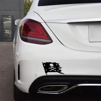 Pirata Jolly Roger Adorno De Coche Estilo Vinyl Negro/Blanco/Laser Decoración Para Ventanas Y Puertas De Coche - details 10