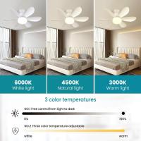 Ventilador de techo 52cm con luz y mando a distancia, ventilador de techo silencioso, base E27 40 W, 6 aspas, 3 velocidades, luz fría/neutra/cálida, apto para dormitorio, salón - details 5