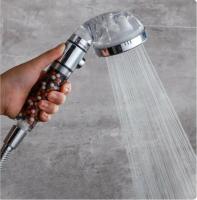 VOYXLIBRE alcachofa de ducha + manguera ducha 1.5M + soporte ducha pared | filtro ducha con partículas de iones negativos - Turmalina, Maifán y Sulfato de calcio | efecto Spa - 3 Modos de chorros Ajustables - ducha baño | alcachofa de ducha con filtro - details 2