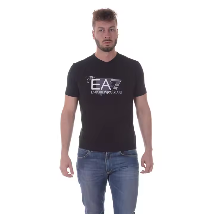 Emporio Armani EA7 Camiseta de Algodón Hombre Negro 3YPTF5PJ18Z 1200 - 1