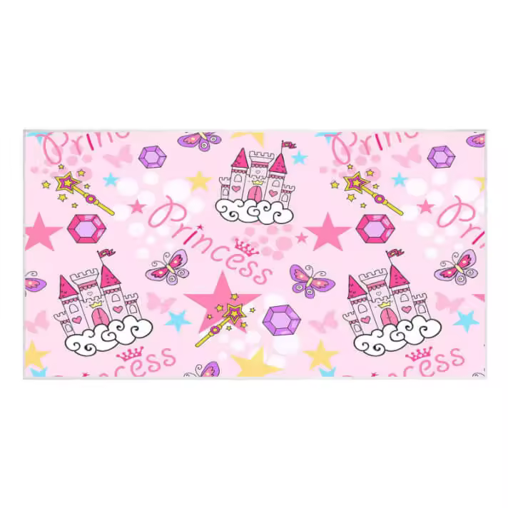Alfombra Infantil Princesa Rosa, Low Cost Home, Ideal para decorar y jugar, Lavable y Antideslizante, 3 tamaños 100x150cm 140x200cm 160x240cm - 1