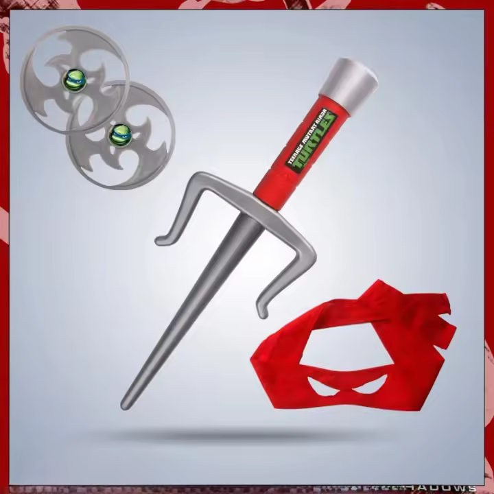Máscara De Ojo Y Armas De Ninja Turtles Para Niños Disfraz De Anime Con Nunchaku Darts Knife Y Knive Propiedades De Actuación Regalos - 1