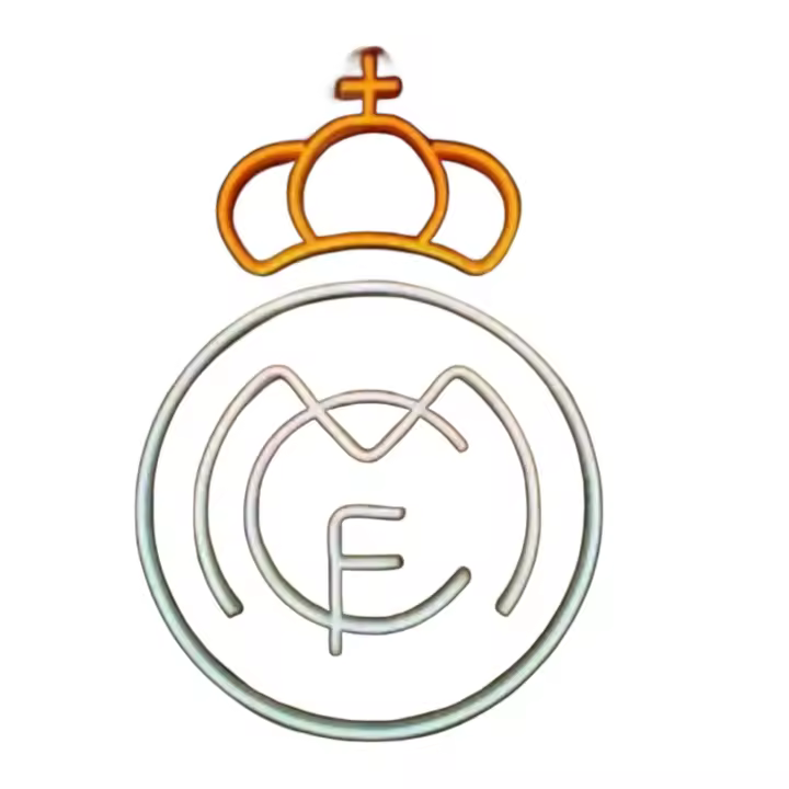 Escudo del Real Madrid en metacrilato y neon LED - ¡Ilumina tus espacios con los colores de tu equipo favorito! - 1