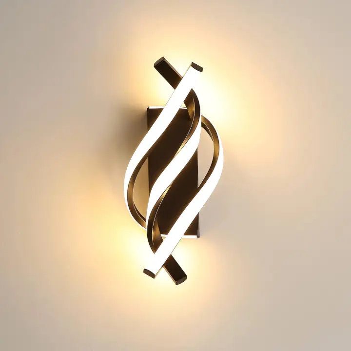 Indoor Wall LightModern LED Wall Lamp 18W Curved IP20Sconces 3000K Warm White Light1620 Lumens Black IP20for BedroomLiving Room [Energy Class A+++] - 1
