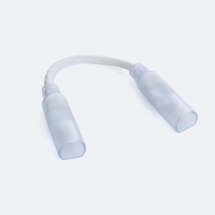 Ledkia Conector Tira Neón LED Regulable 220V Circular SFLEX14 Doble con Cable Ø14 mm - 1