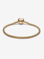 Genealógico-Baño de Oro de 14 Quilates Pandora - Pulsera de Cadena de serpiente con Cierres de corazón y árbol - details 2