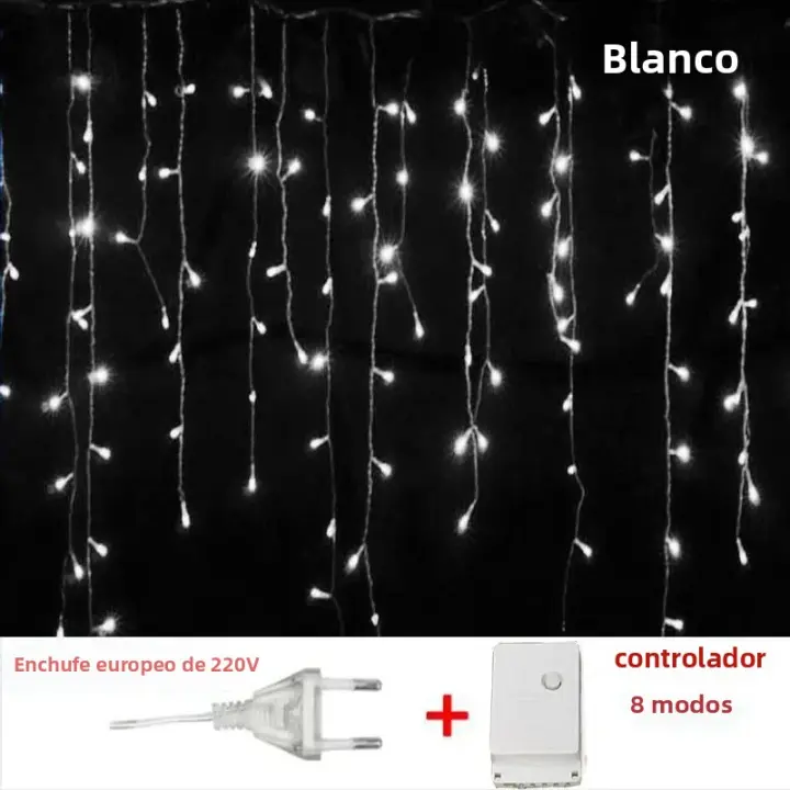 Nuevas Luces De Navidad 4M En Forma De Copo De Nieve Con LED Flasheantes Para Jardín Fiesta Boda Fiesta De Año Nuevo Decoración De Escalera Ytech - 1