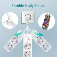 Aigostar Regleta Enchufe, Alargador Enchufe de 2/3/4 Tomas, Enchufe Multiple Regleta con Interruptor, Blanco - details 2