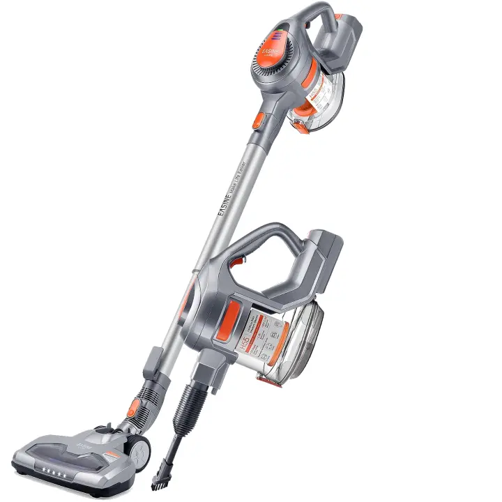 Aspirador de varilla sin cable, 4 en 1, multiusos, gran depósito de polvo de 1.3L , batería extraíble, tubo de extensión, ligero y con luz LED; - 1