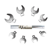 Juego De Llaves De Cabeza De Crowfoot 8Pcs Tamaño 3/8 Pulgada Medición Metrิกa/SAE Cromado Plated 10-22mm Multifuncional - details 1