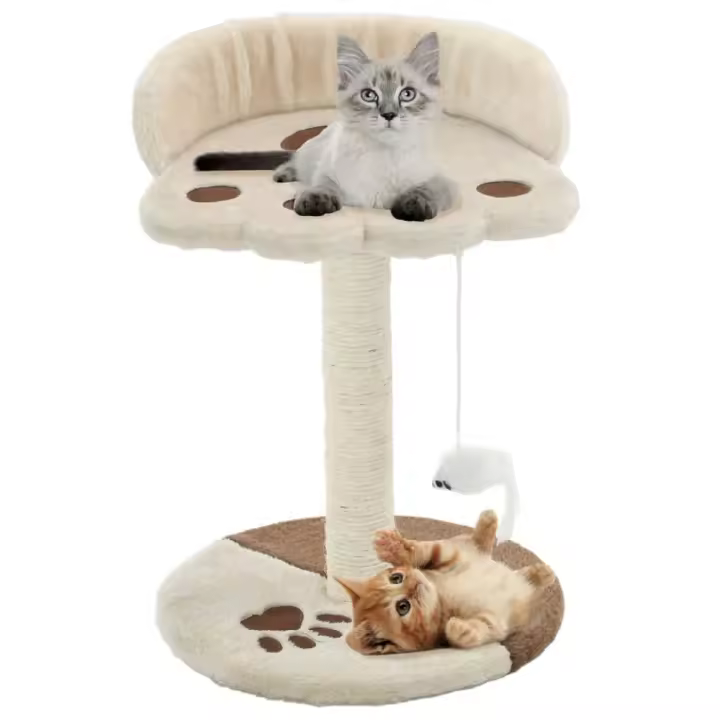 vidaXL RASCADOR PARA GATOS CON POSTE DE SISAL 40 CM BEIGE Y MARRÓN - 1