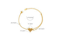 Encanto Pulsera de cristal para mujer, pulsera de acero inoxidable chapada en oro de moda, hermoso regalo de joyería para bodas y fiestas. - details 2