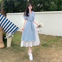 Vestido De Verano Midi Elegante Para Mujer Casual Coreano Dongdaemun Chiffón Vestido A-Line Cuello V Manga Corta Pullover - details 19