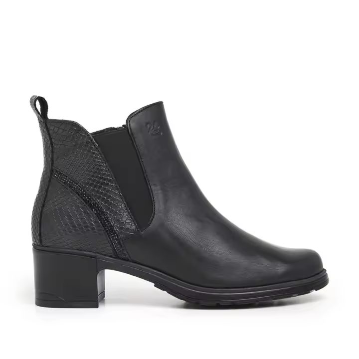 24 HORAS 26209 Botines casual  mujer 33670 24I BOTIN ELASWTICOS LATERAL MIST-S NEGRO - 1
