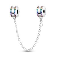 Nueva Cadena De Seguridad Platinada En Plata Con Encantos De Gato Rosa Luna Y Estrella De Silicona Para Pulseras Y Collares DIY Colorido - details 9