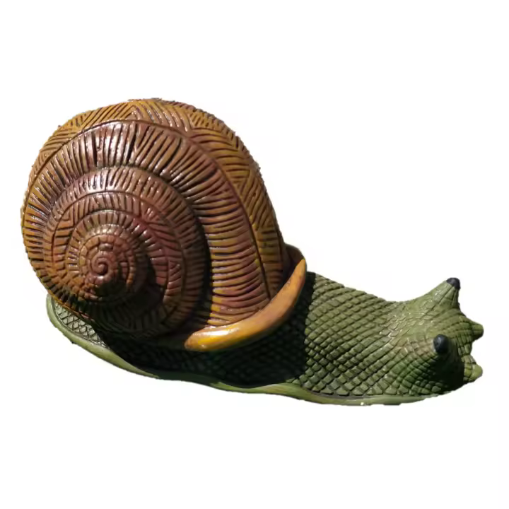 FIGURA DE PIEDRA DECORATIVA CARACOL GRANDE 24X15CM - Hecho a mano, resistente a inclemencias meteorológicas - Marca AnaParra - 1