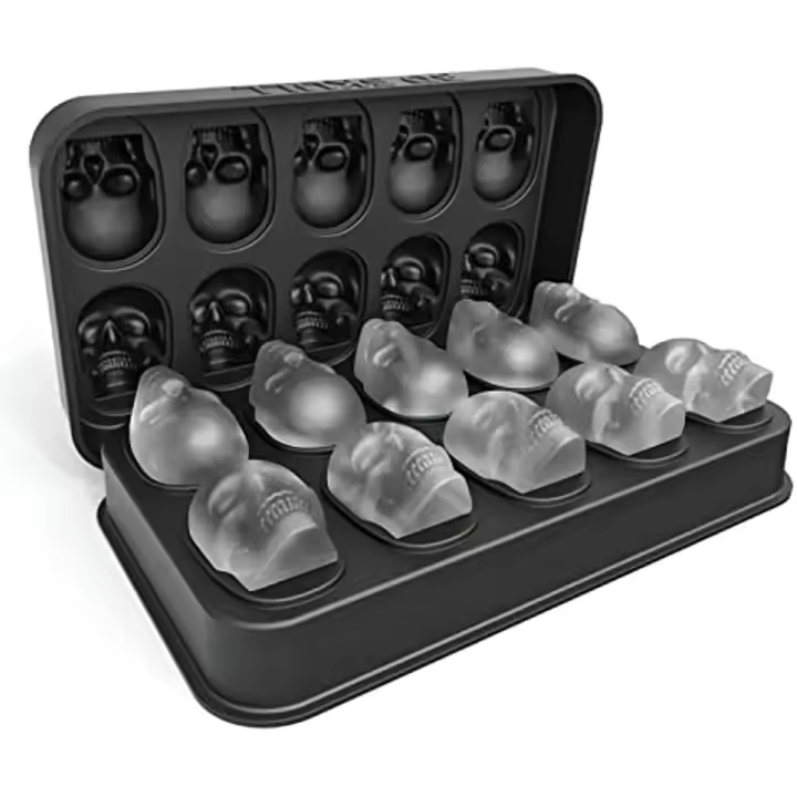 Molde De Hielo Para Whiskey Con 10 Cavidades Mold De Calavera Para Hacer Cubitos De Hielo Y Hornear Chocolatería Ecológico - 1
