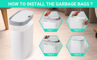 Basurero Automático De Baño Con Tapa Sensación De Movimiento Impermeable Delgado Para Cocina Y Dormitorio Pequeño - details 1